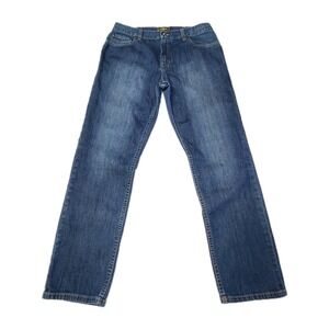 J.L. Powell Jeans Mens 35x31 Made In USA Blue Denim Straight Leg High Rise Dark